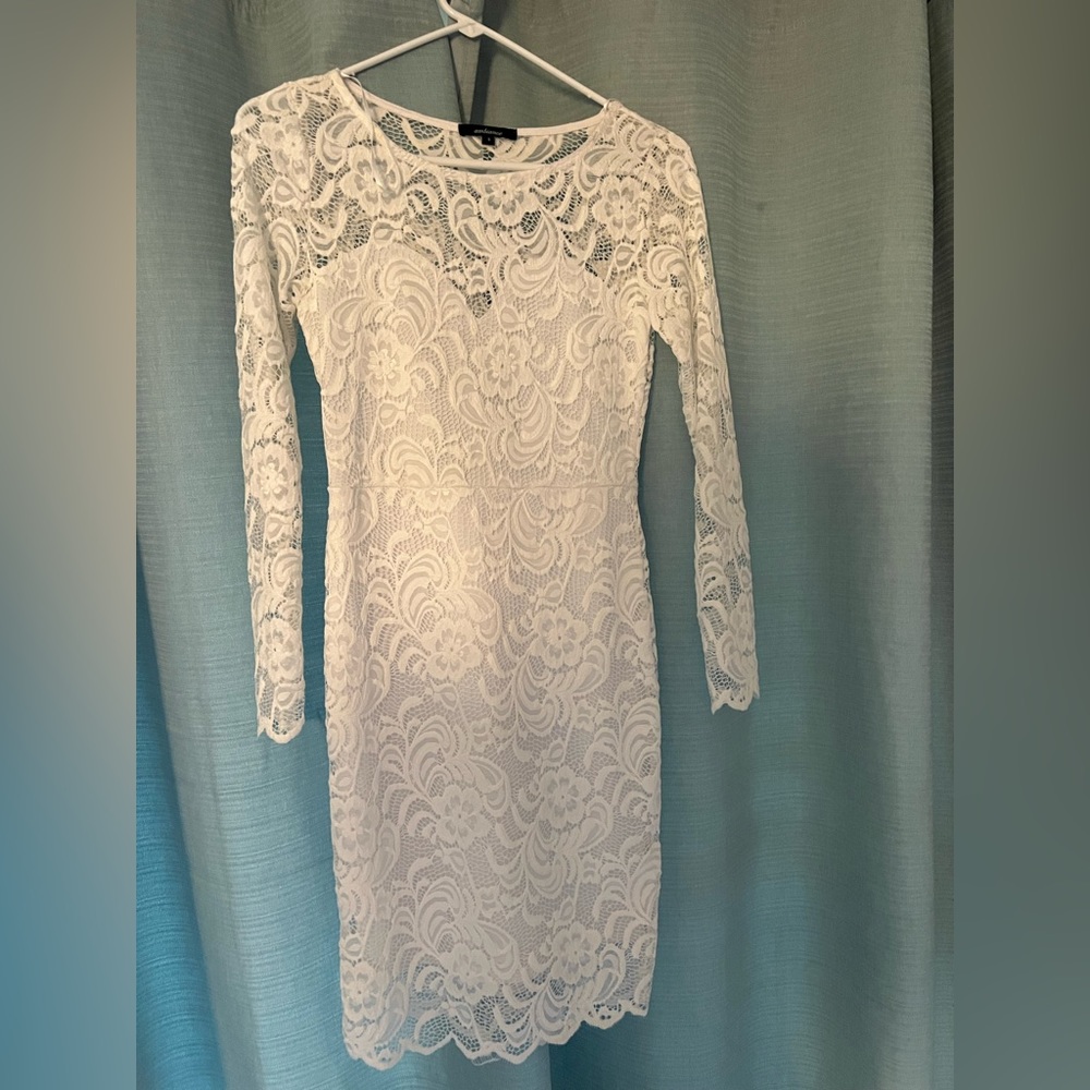 Ambiance, white lace midi dress.